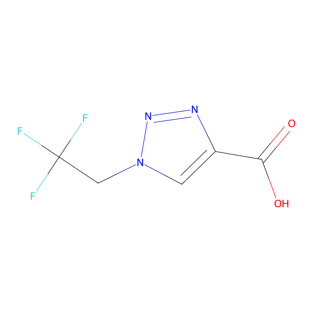 1-(2,2,2-trifluoroethyl)-1H-1,2,3-triazole-4-carboxylic acid molecular structure, CAS 856905-32-3