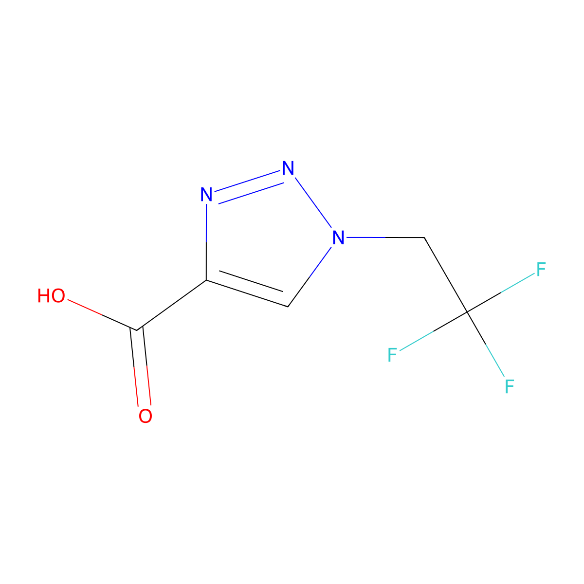 1-(2,2,2-trifluoroethyl)-1H-1,2,3-triazole-4-carboxylic acid molecular structure, CAS 856905-32-3