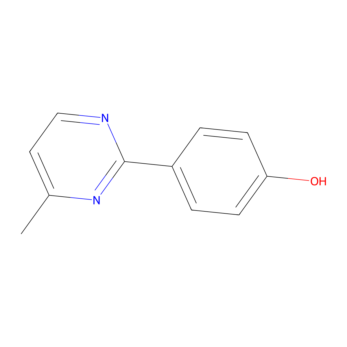 4-(4-Methylpyrimidin-2-yl)phenol molecular structure, CAS 856906-00-8