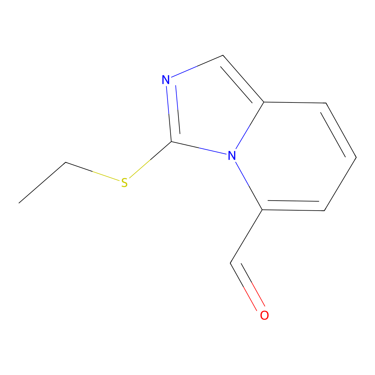 3-Ethylsulfanyl-imidazo[1,5-a]pyridine-5-carbaldehyde molecular structure, CAS 85691-70-9