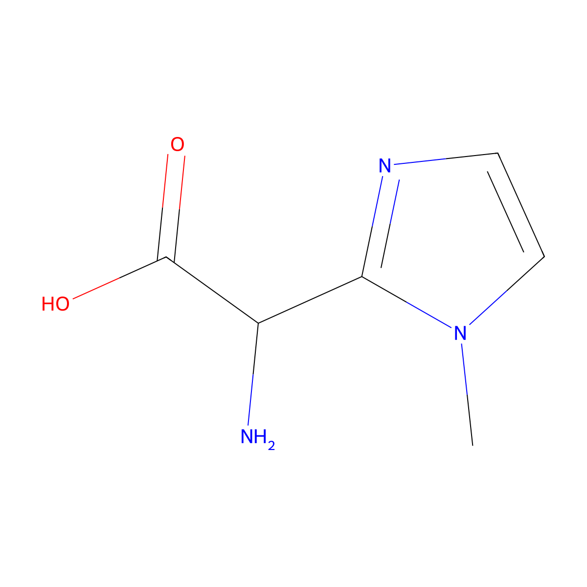 Amino(1-methyl-1H-imidazol-2-yl)acetic acid molecular structure, CAS 85692-43-9