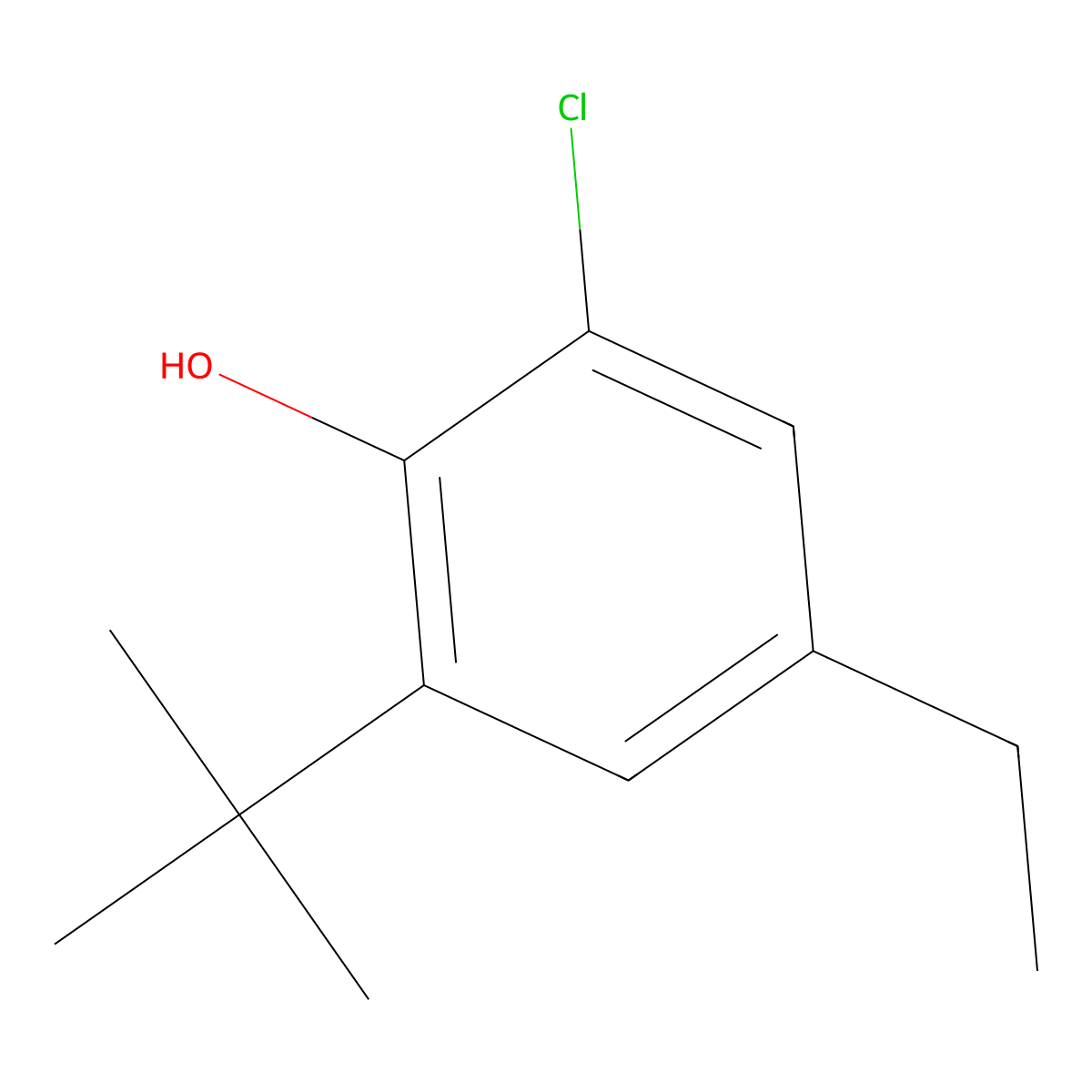 2-Chloro-6-(1,1-dimethylethyl)-4-ethylphenol molecular structure, CAS 85692-45-1