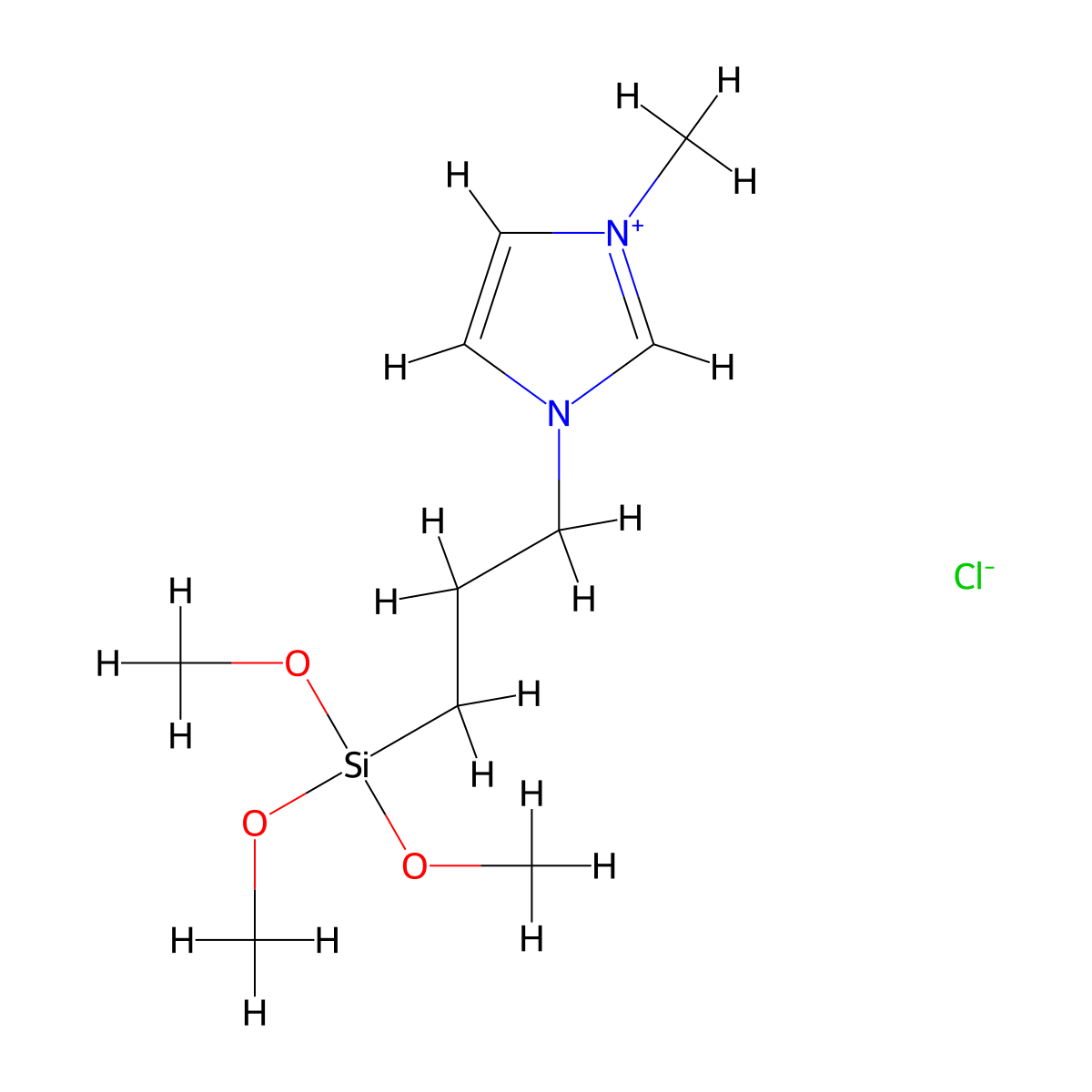 1-(Propyltrimethoxyl)-3-methylimidazolium chloride molecular structure, CAS 856925-70-7