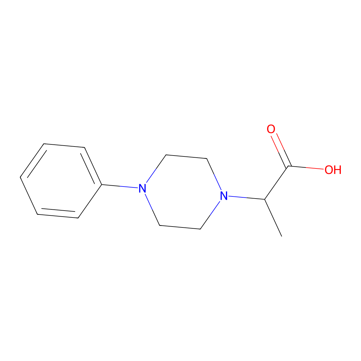 2-(4-Phenylpiperazin-1-YL)propanoic acid molecular structure, CAS 856929-62-9