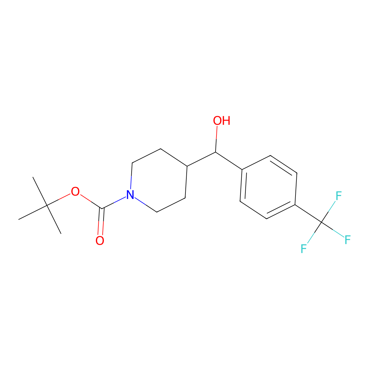 1-Boc-4-[Hydroxy-(4-trifluoromethylphenyl)methyl]piperidine molecular structure, CAS 856931-46-9