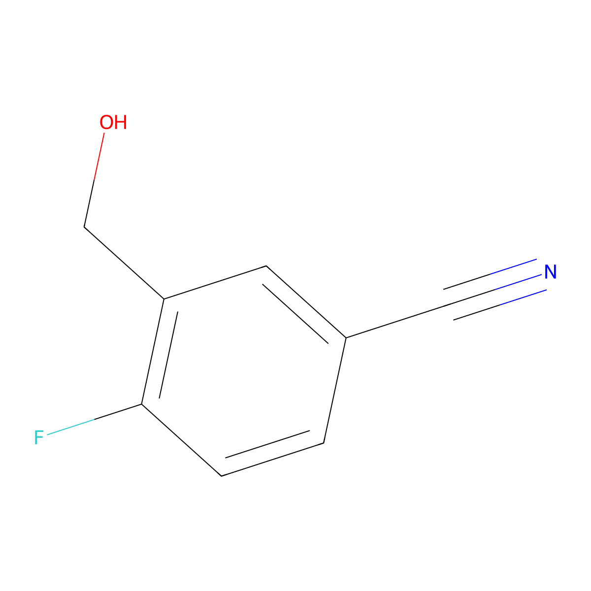 4-Fluoro-3-(hydroxymethyl)benzonitrile molecular structure, CAS 856931-47-0