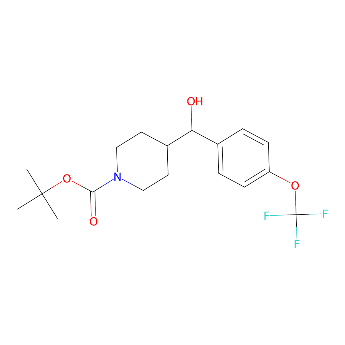1-Boc-4-[Hydroxy-(4-trifluoromethoxyphenyl)methyl]piperidine molecular structure, CAS 856932-04-2