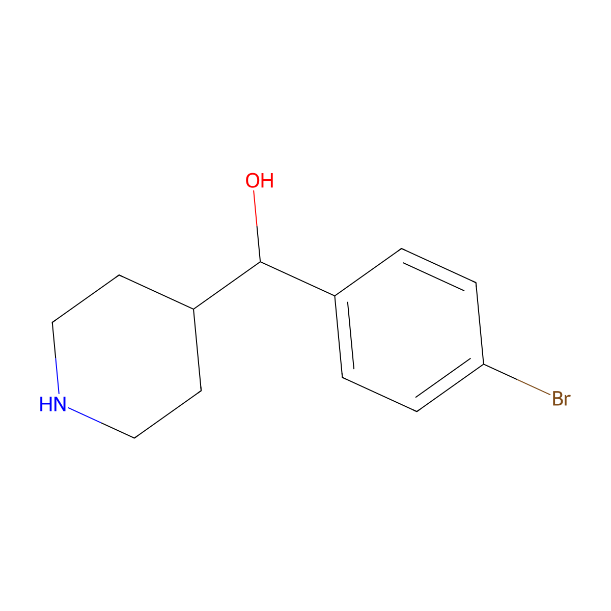 a-(4-Bromophenyl)-4-piperidinemethanol molecular structure, CAS 856932-63-3