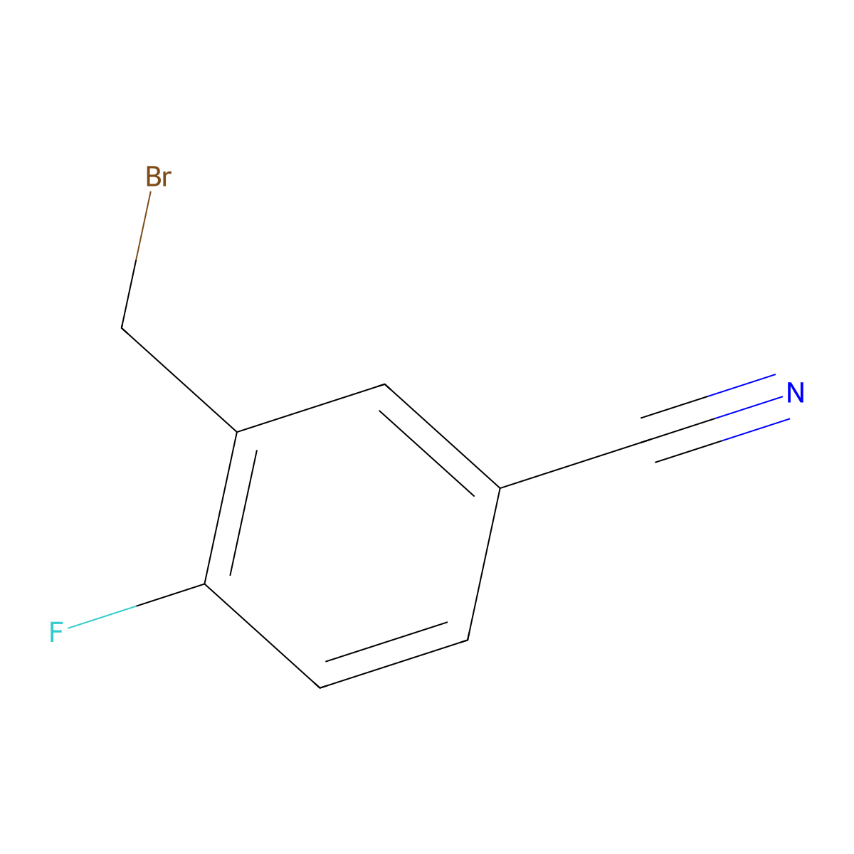 3-(Bromomethyl)-4-fluorobenzonitrile molecular structure, CAS 856935-35-8
