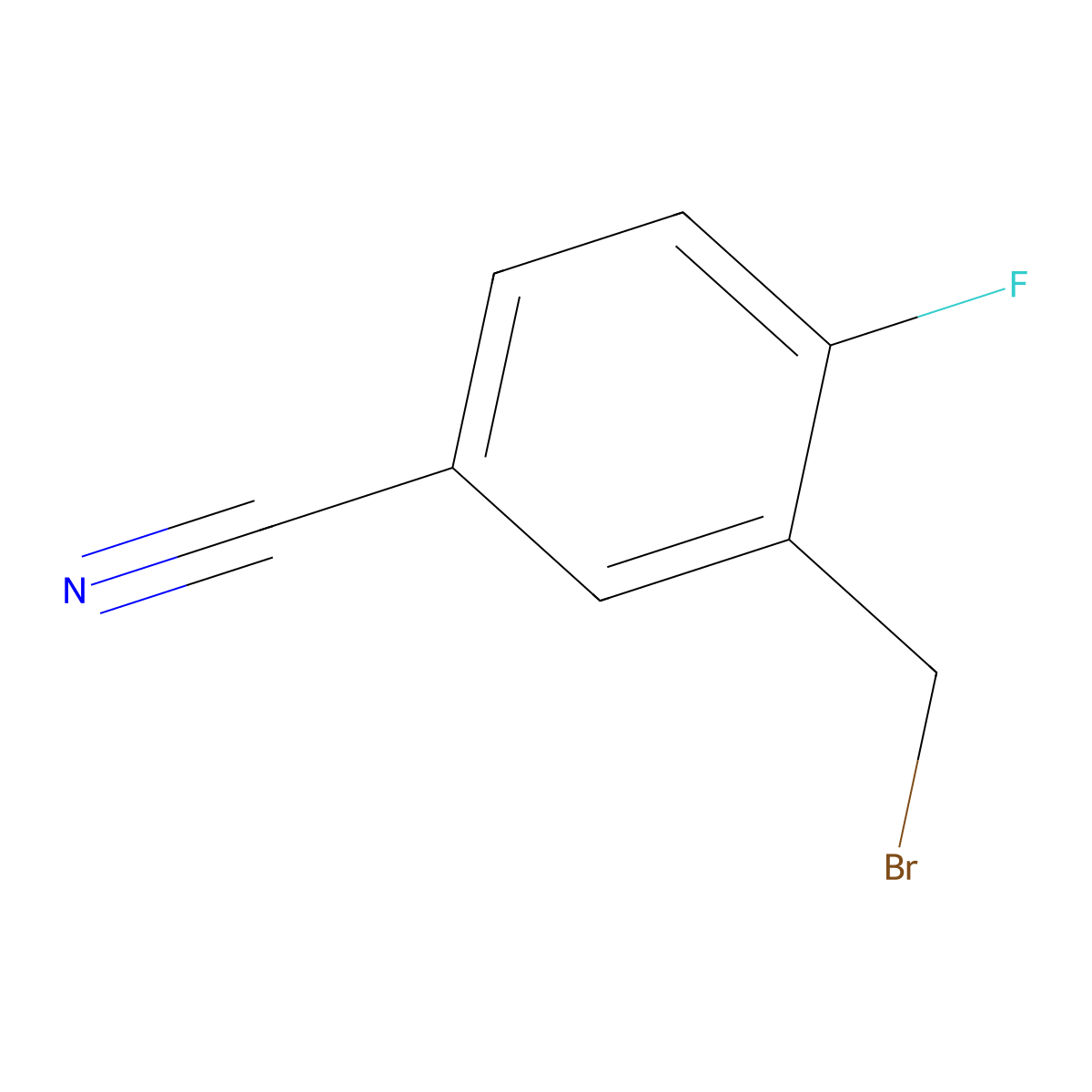 3-(Bromomethyl)-4-fluorobenzonitrile molecular structure, CAS 856935-35-8