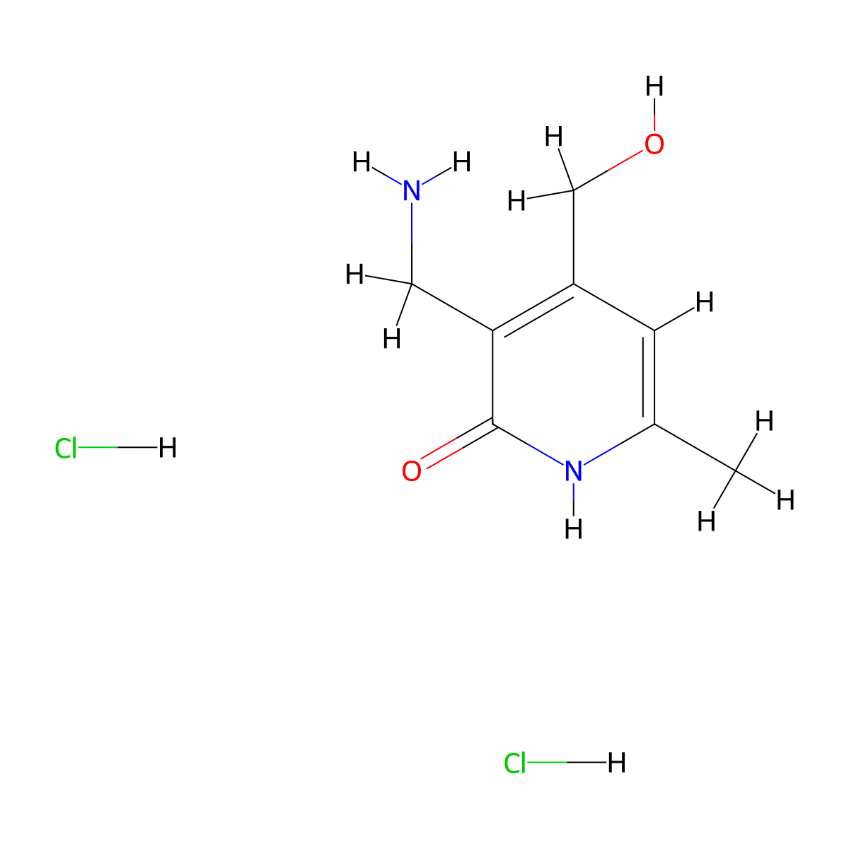 3-(Aminomethyl)-4-(hydroxymethyl)-6-methylpyridin-2(1H)-one dihydrochloride molecular structure, CAS 856956-14-4