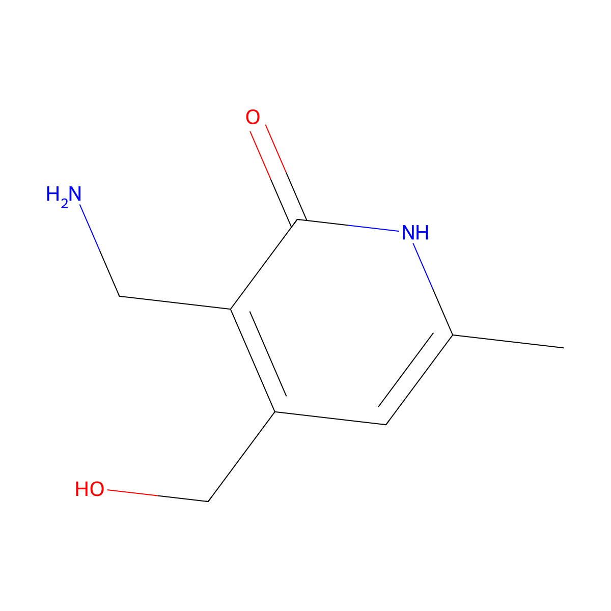 3-(Aminomethyl)-4-(hydroxymethyl)-6-methylpyridin-2(1H)-one molecular structure, CAS 856956-21-3