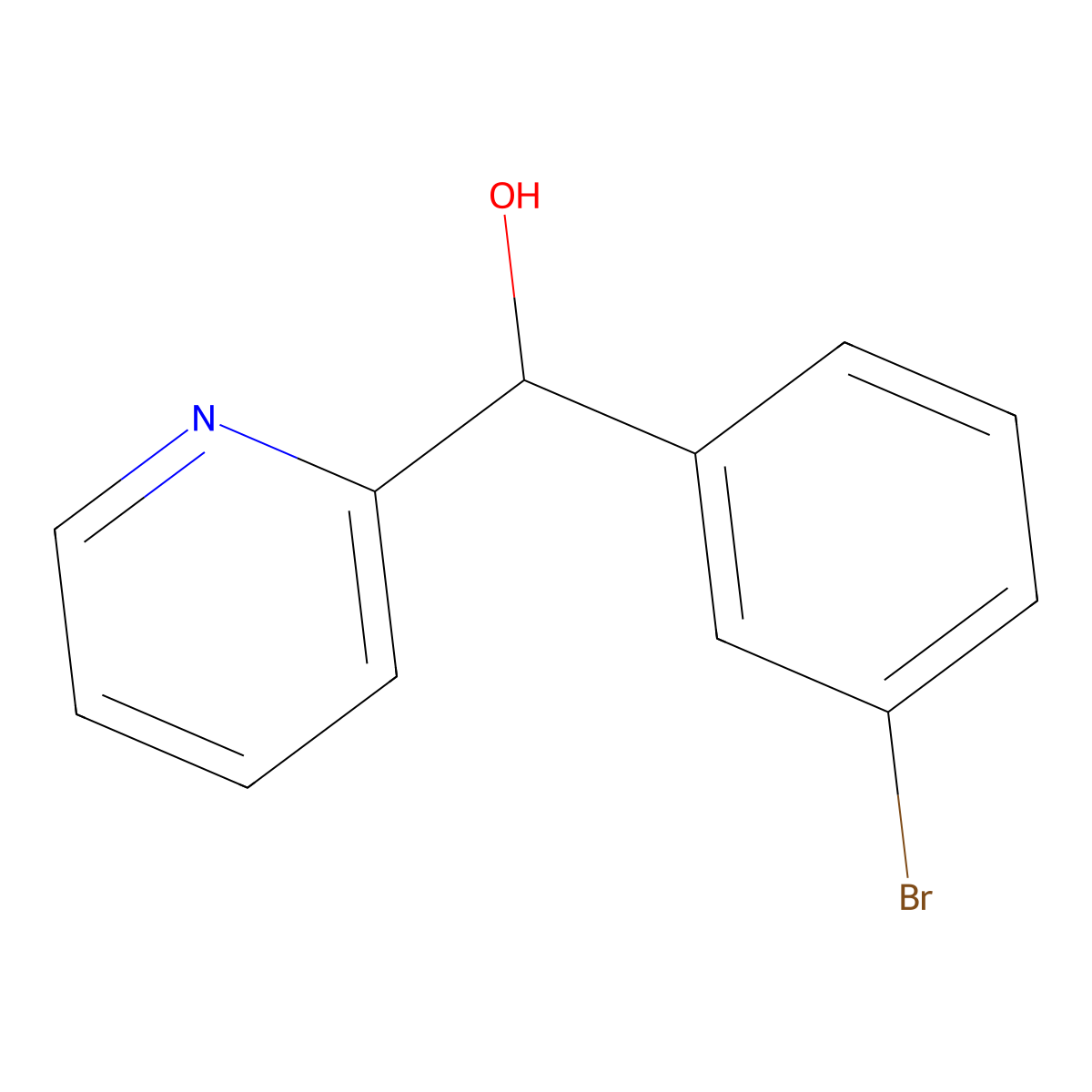(3-Bromophenyl)(pyridin-2-YL)methanol molecular structure, CAS 856957-26-1