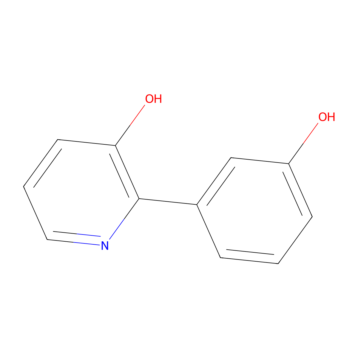 2-(3-Hydroxyphenyl)pyridin-3-ol molecular structure, CAS 856966-45-5