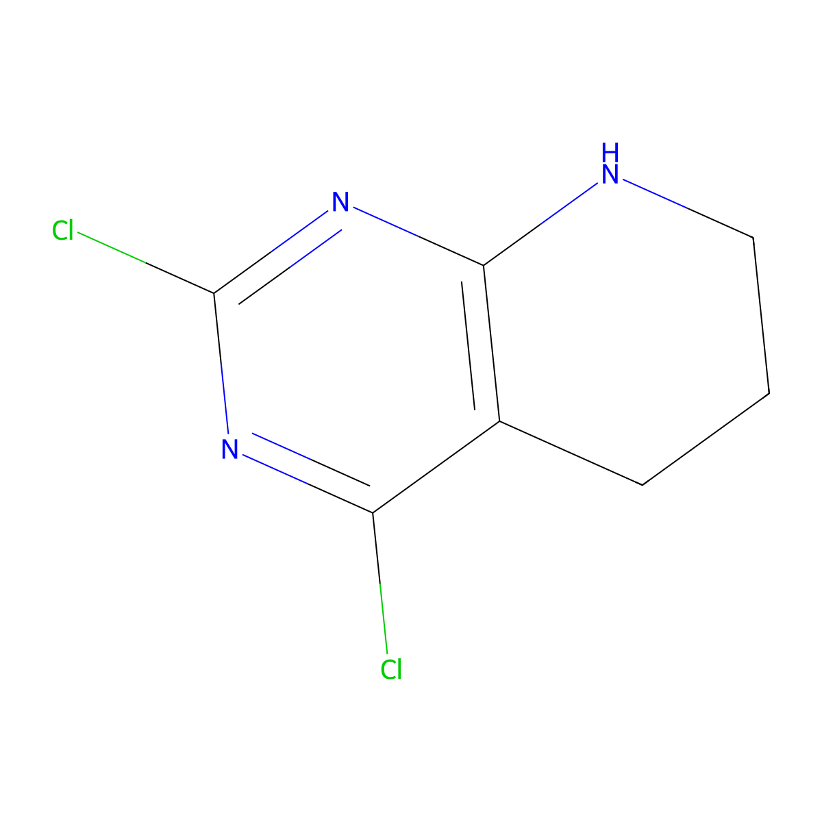 2,4-Dichloro-5,6,7,8-tetrahydropyrido[2,3-d]pyrimidine molecular structure, CAS 856970-31-5