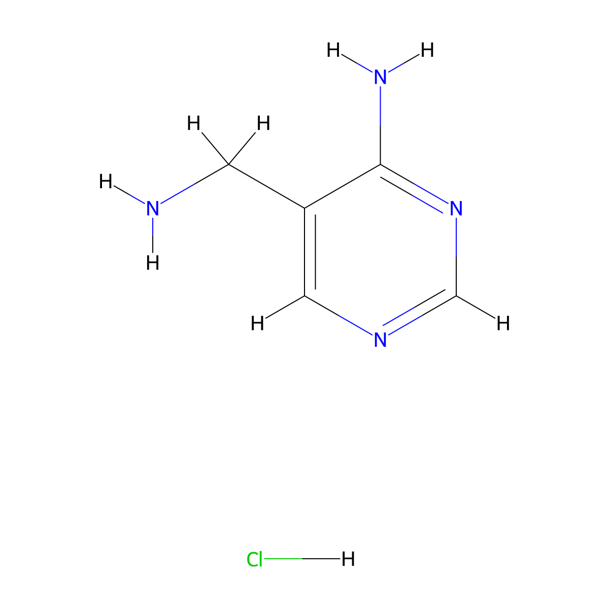 5-(Aminomethyl)pyrimidin-4-amine hydrochloride molecular structure, CAS 856971-58-9