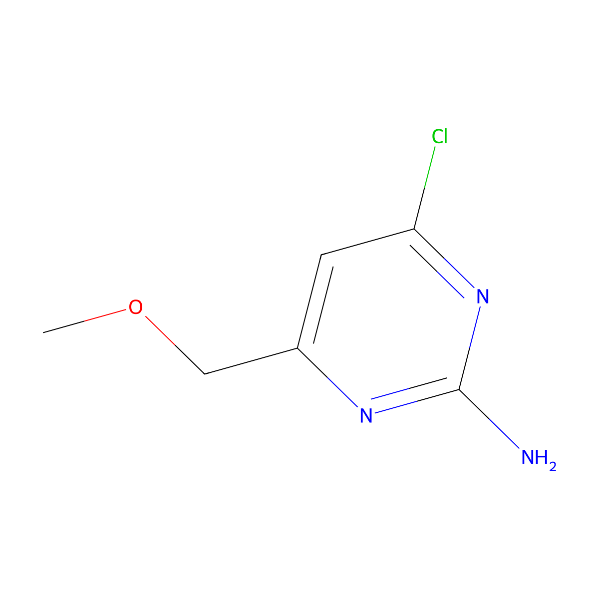 4-Chloro-6-(methoxymethyl)pyrimidin-2-amine molecular structure, CAS 856972-65-1
