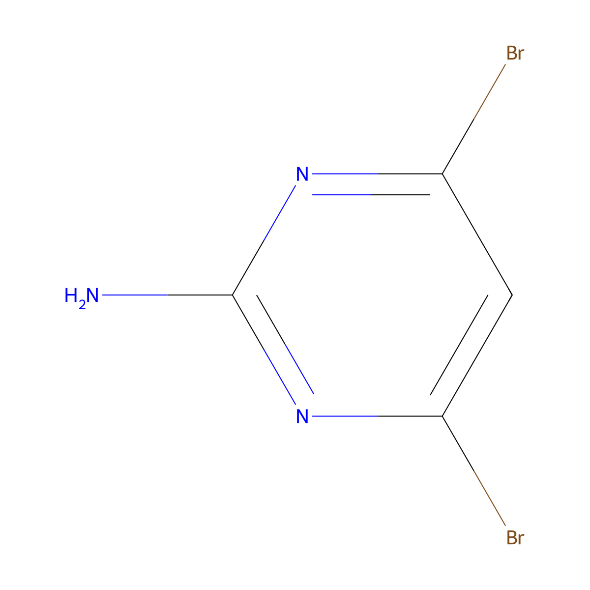 2-Amino-4,6-dibromopyrimidine molecular structure, CAS 856973-26-7