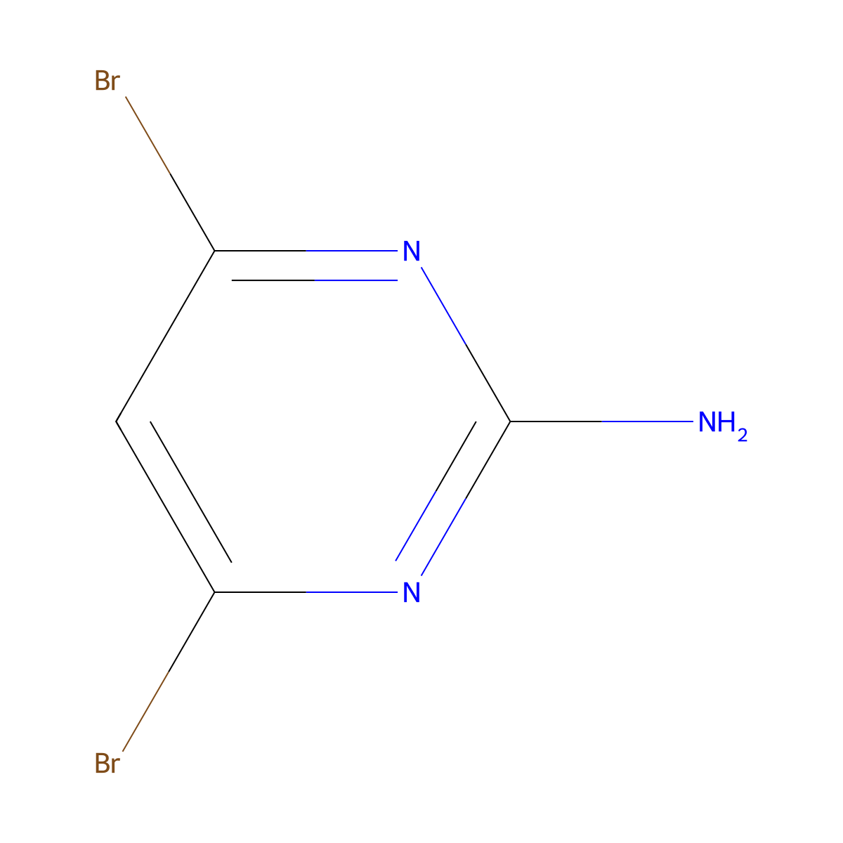 2-Amino-4,6-dibromopyrimidine molecular structure, CAS 856973-26-7
