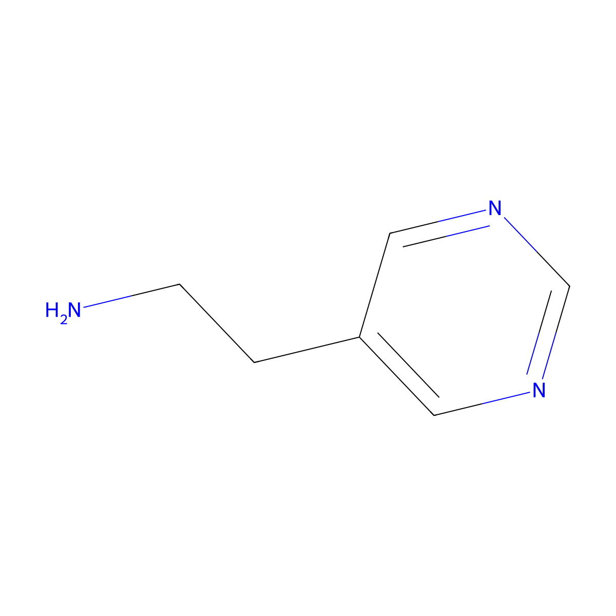 2-(Pyrimidin-5-yl)ethan-1-amine molecular structure, CAS 856973-36-9
