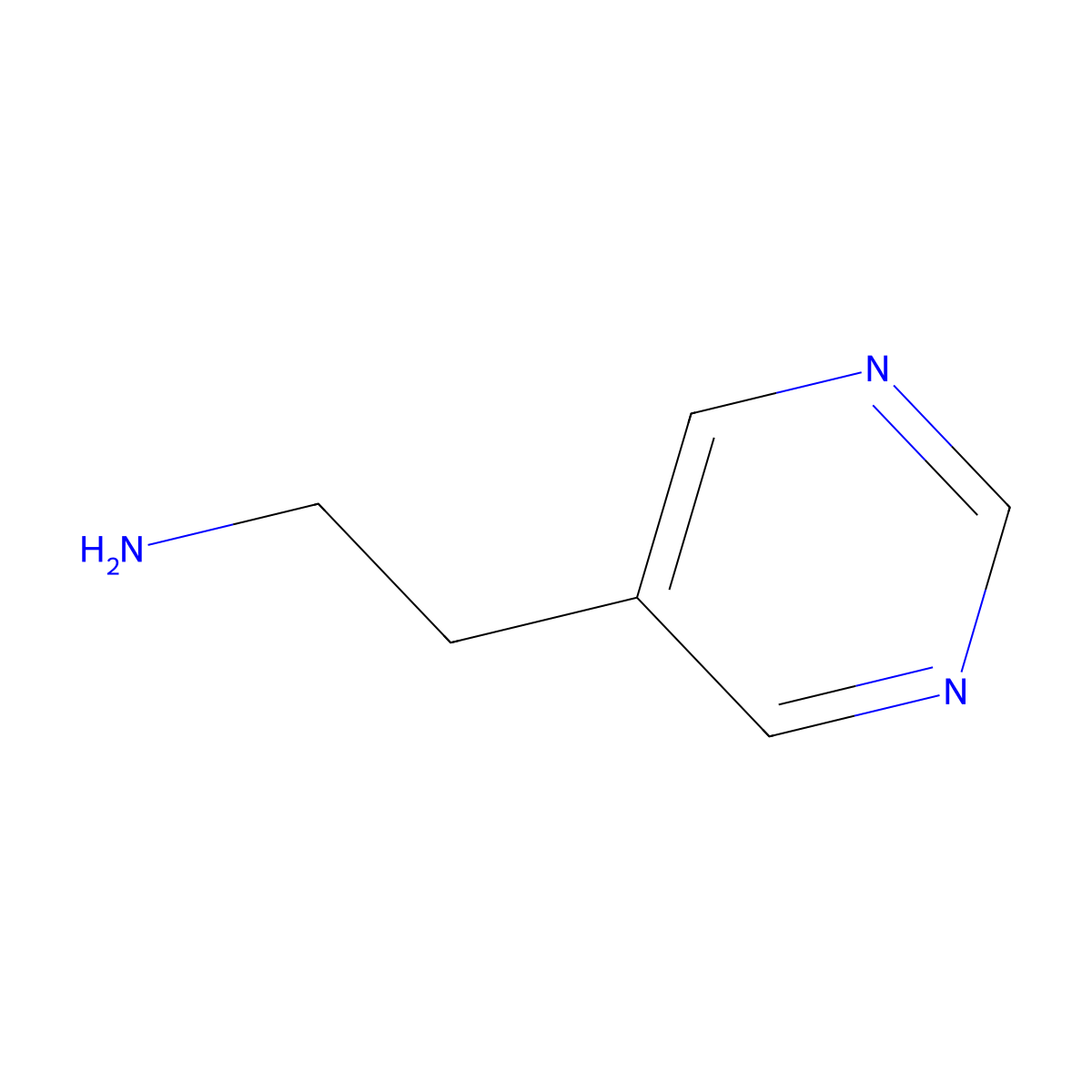 2-(Pyrimidin-5-yl)ethan-1-amine molecular structure, CAS 856973-36-9