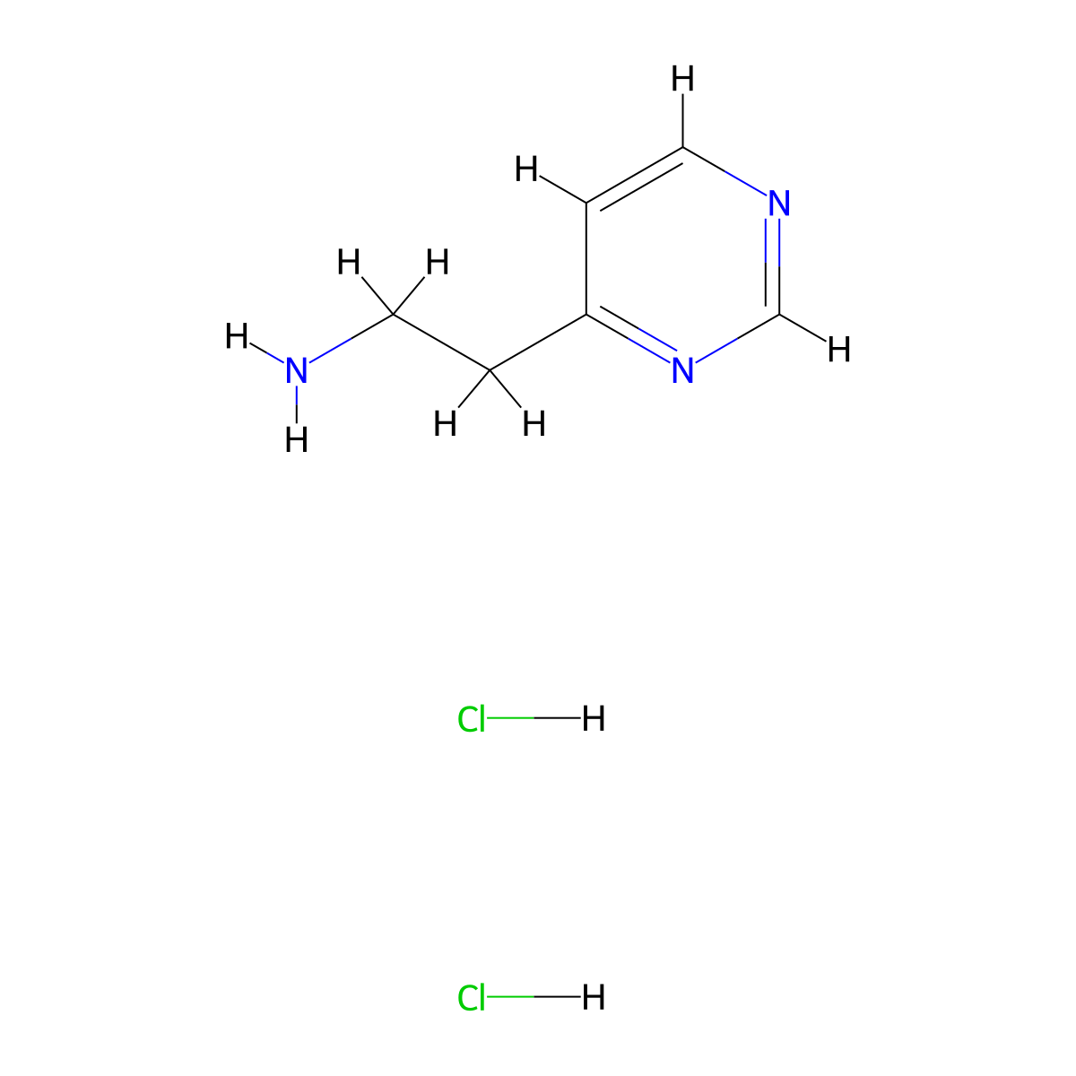 2-(Pyrimidin-4-yl)ethan-1-amine dihydrochloride molecular structure, CAS 856973-38-1