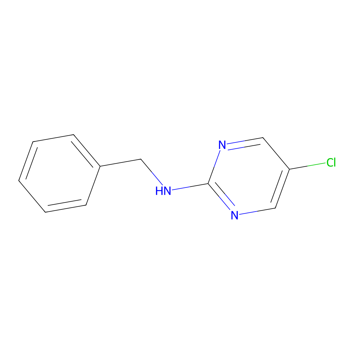 N-benzyl-5-chloropyrimidin-2-amine molecular structure, CAS 856974-03-3