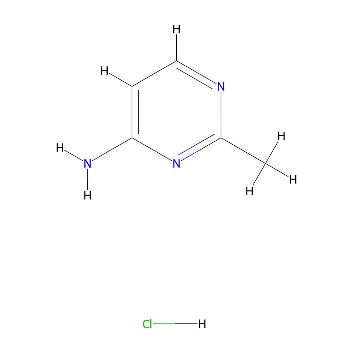 2-Methylpyrimidin-4-amine hydrochloride molecular structure, CAS 856974-20-4