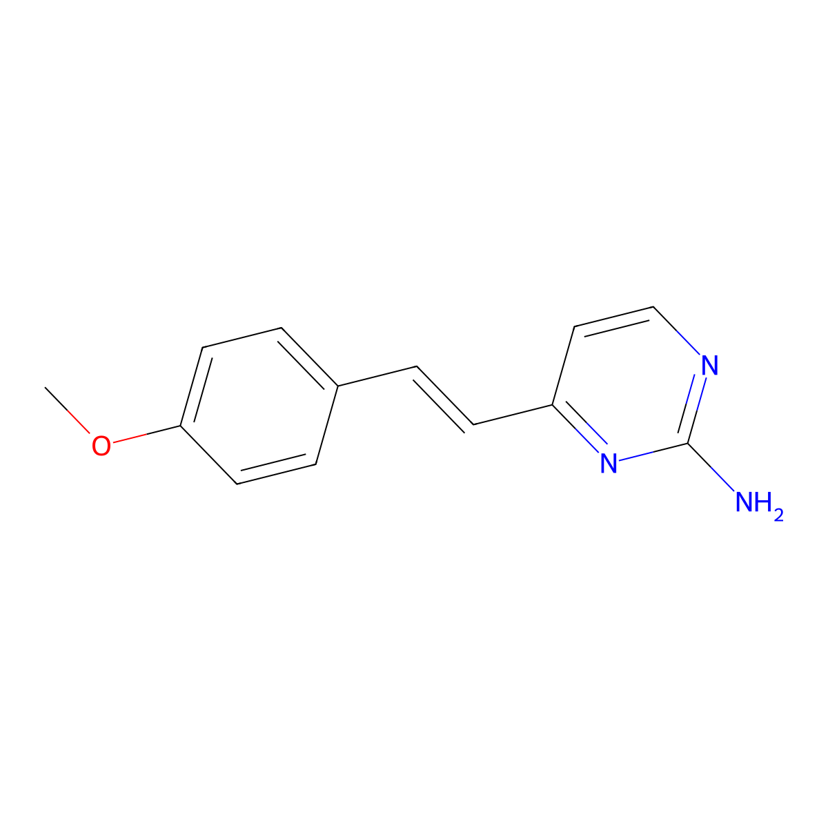 4-[2-(4-Methoxyphenyl)ethenyl]-2-pyrimidinamine molecular structure, CAS 856974-22-6