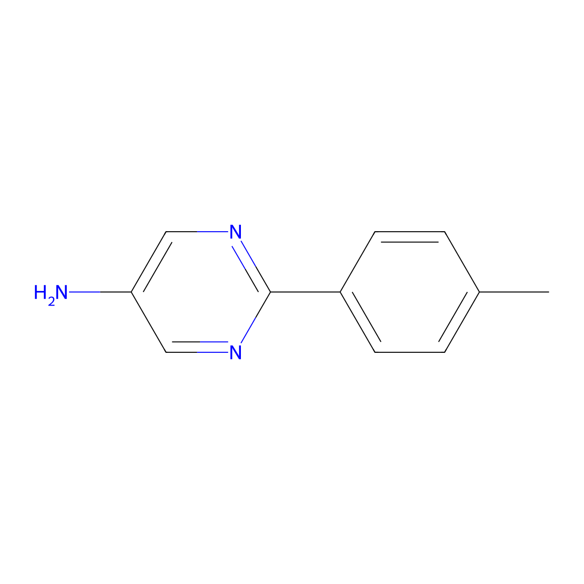 5-Amino-2-(p-tolyl)pyrimidine molecular structure, CAS 856974-29-3