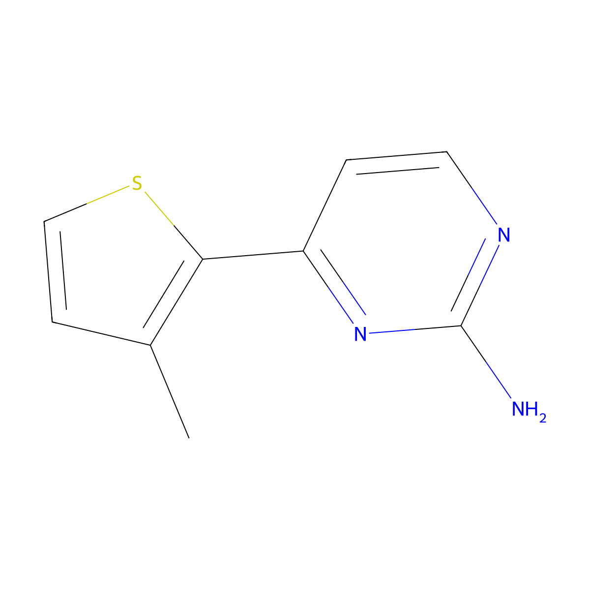 4-(3-Methylthiophen-2-yl)pyrimidin-2-amine molecular structure, CAS 856974-83-9