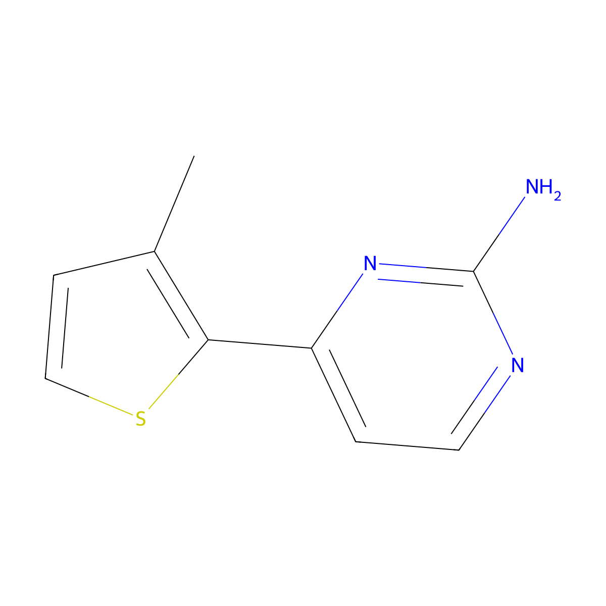 4-(3-Methylthiophen-2-yl)pyrimidin-2-amine molecular structure, CAS 856974-83-9