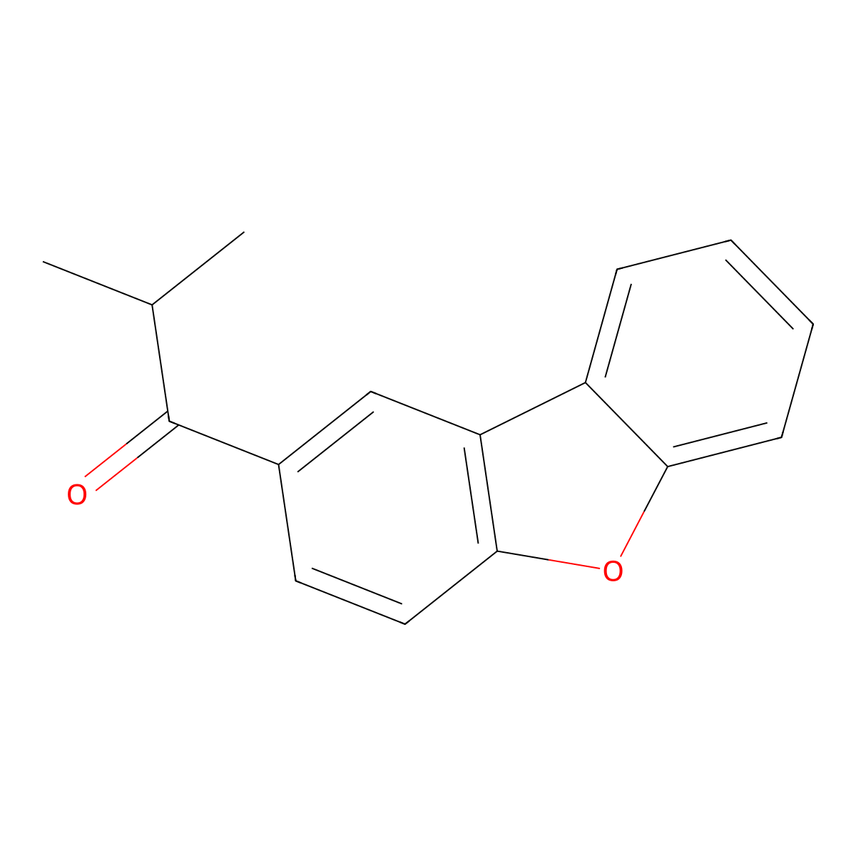 1-(2-Dibenzofuranyl)-2-methyl-1-propanone molecular structure, CAS 856979-85-6