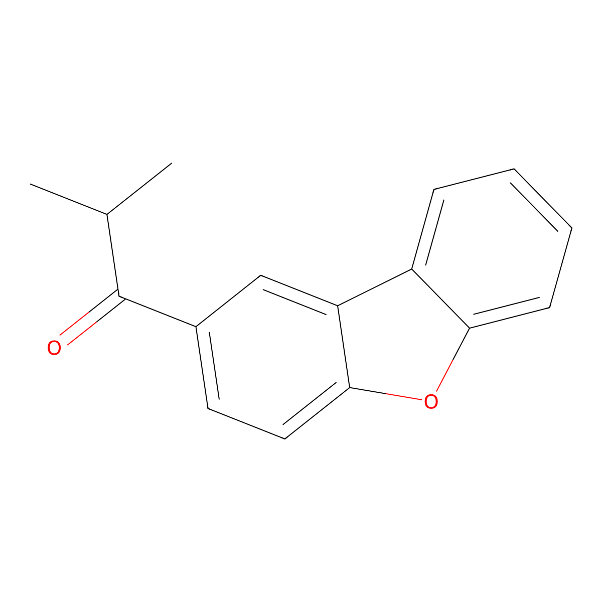 1-(2-Dibenzofuranyl)-2-methyl-1-propanone molecular structure, CAS 856979-85-6