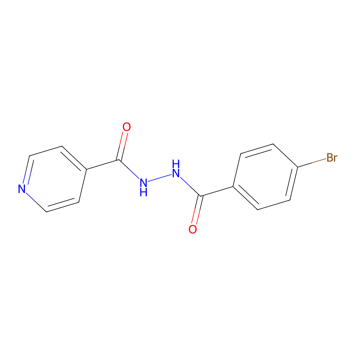 4-Pyridinecarboxylic acid, 2-(4-bromobenzoyl)hydrazide molecular structure, CAS 85698-64-2