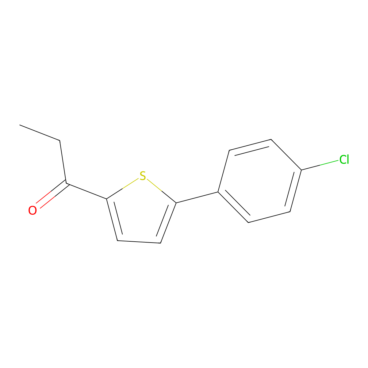 1-[5-(4-Chlorophenyl)-2-thienyl]-1-propanone molecular structure, CAS 856980-16-0