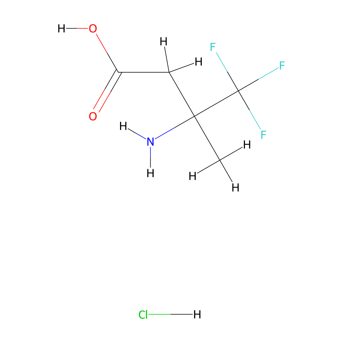3-Amino-4,4,4-trifluoro-3-methylbutanoic acid hydrochloride molecular structure, CAS 856989-36-1