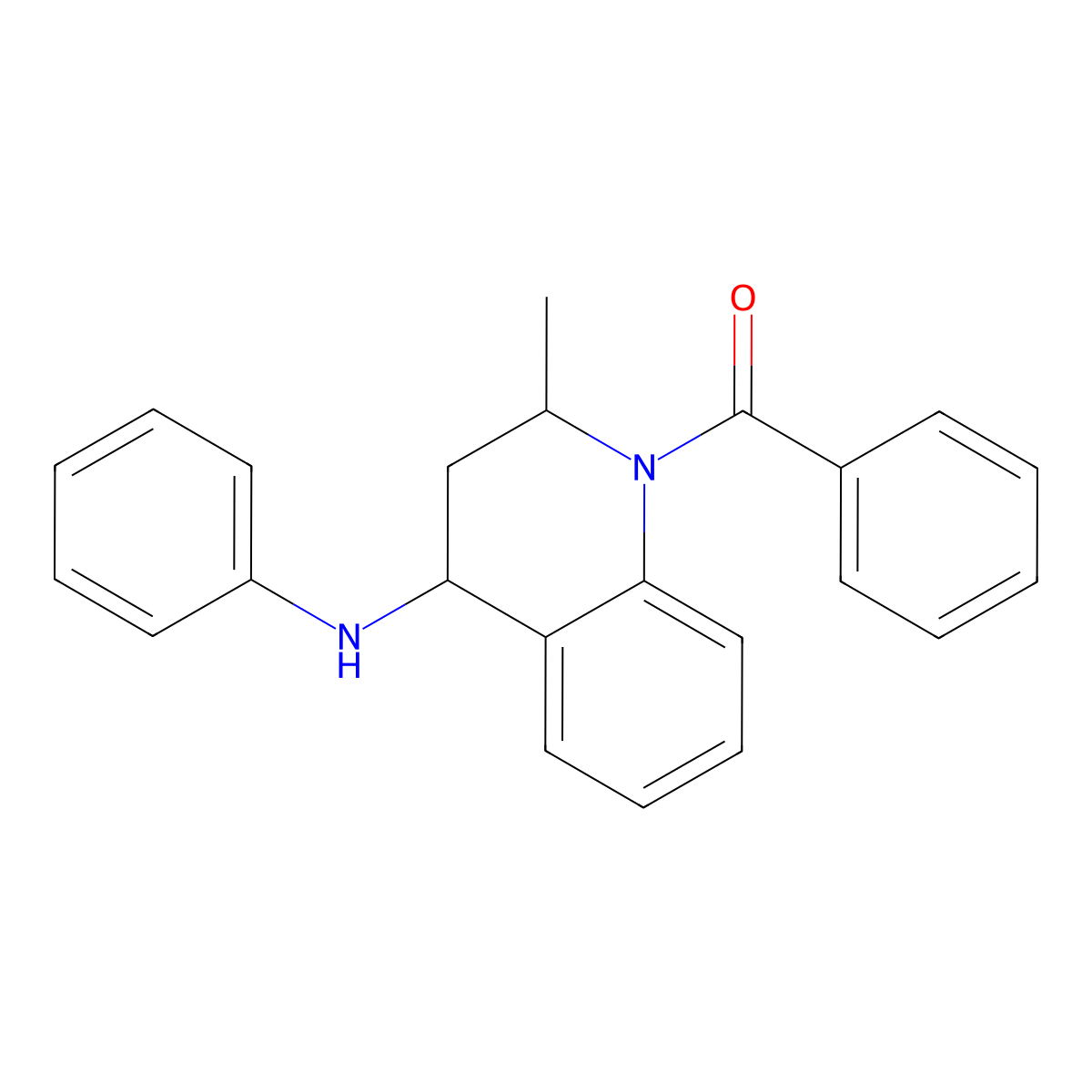 (4-Anilino-2-methyl-3,4-dihydroquinolin-1(2H)-yl)(phenyl)methanone molecular structure, CAS 857-45-4