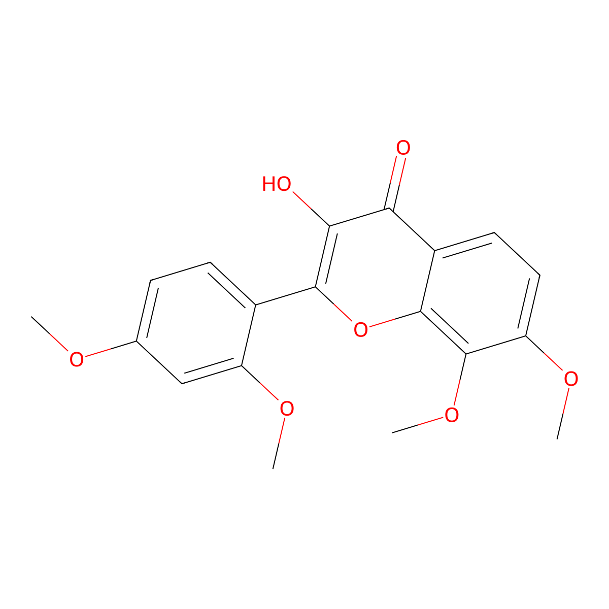 3-Hydroxy-7,8,2',4'-tetramethoxyflavone molecular structure, CAS 857-49-8