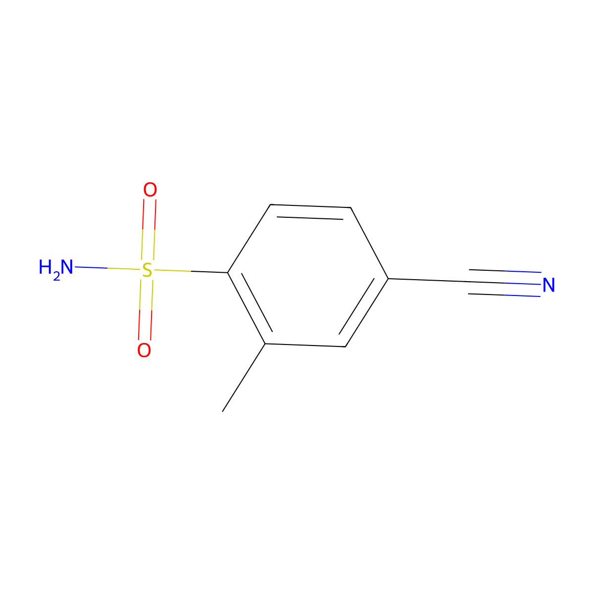 4-Cyano-2-methylbenzene-1-sulfonamide molecular structure, CAS 857003-69-1