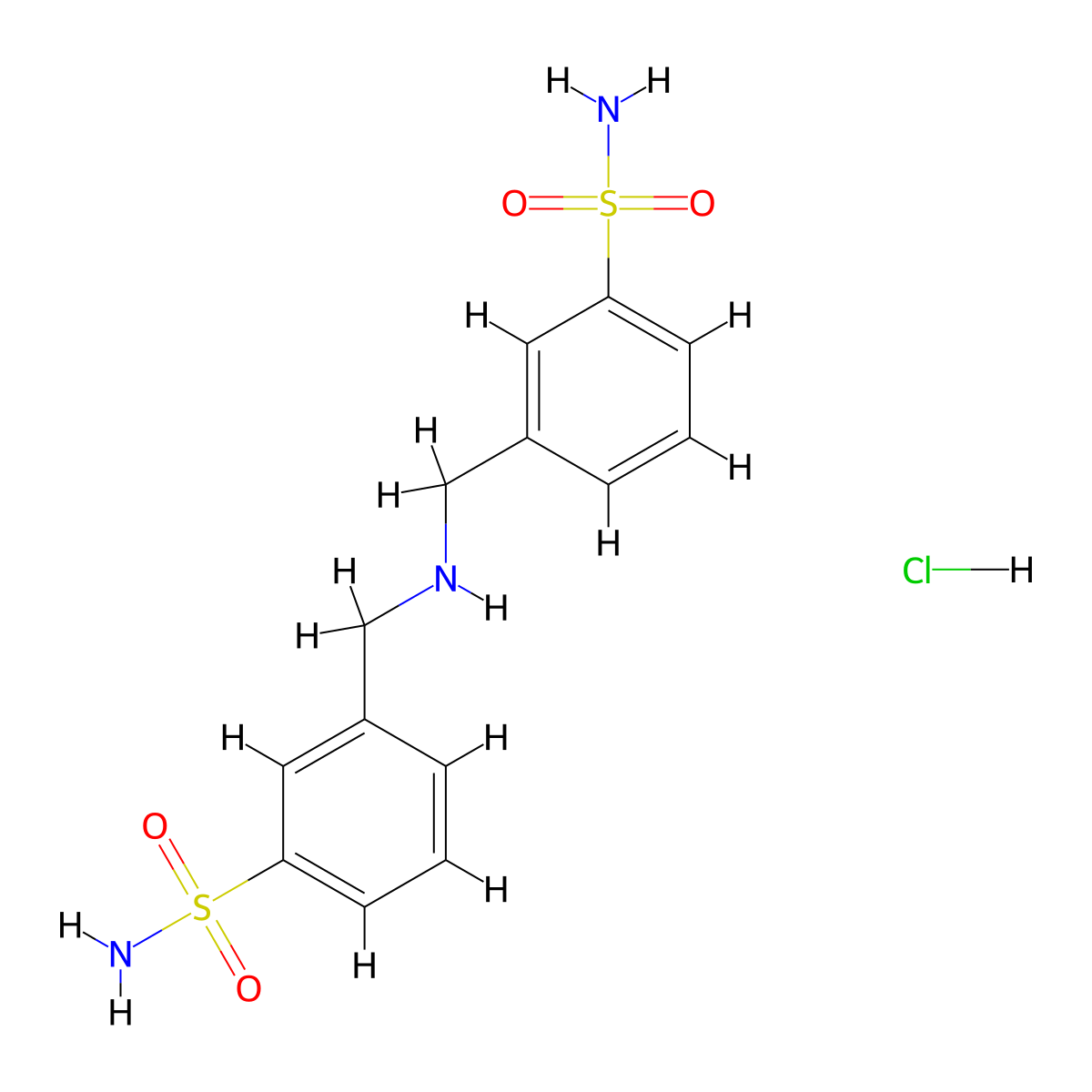 3-({[(3-Sulfamoylphenyl)methyl]amino}methyl)benzene-1-sulfonamide hydrochloride molecular structure, CAS 857003-86-2