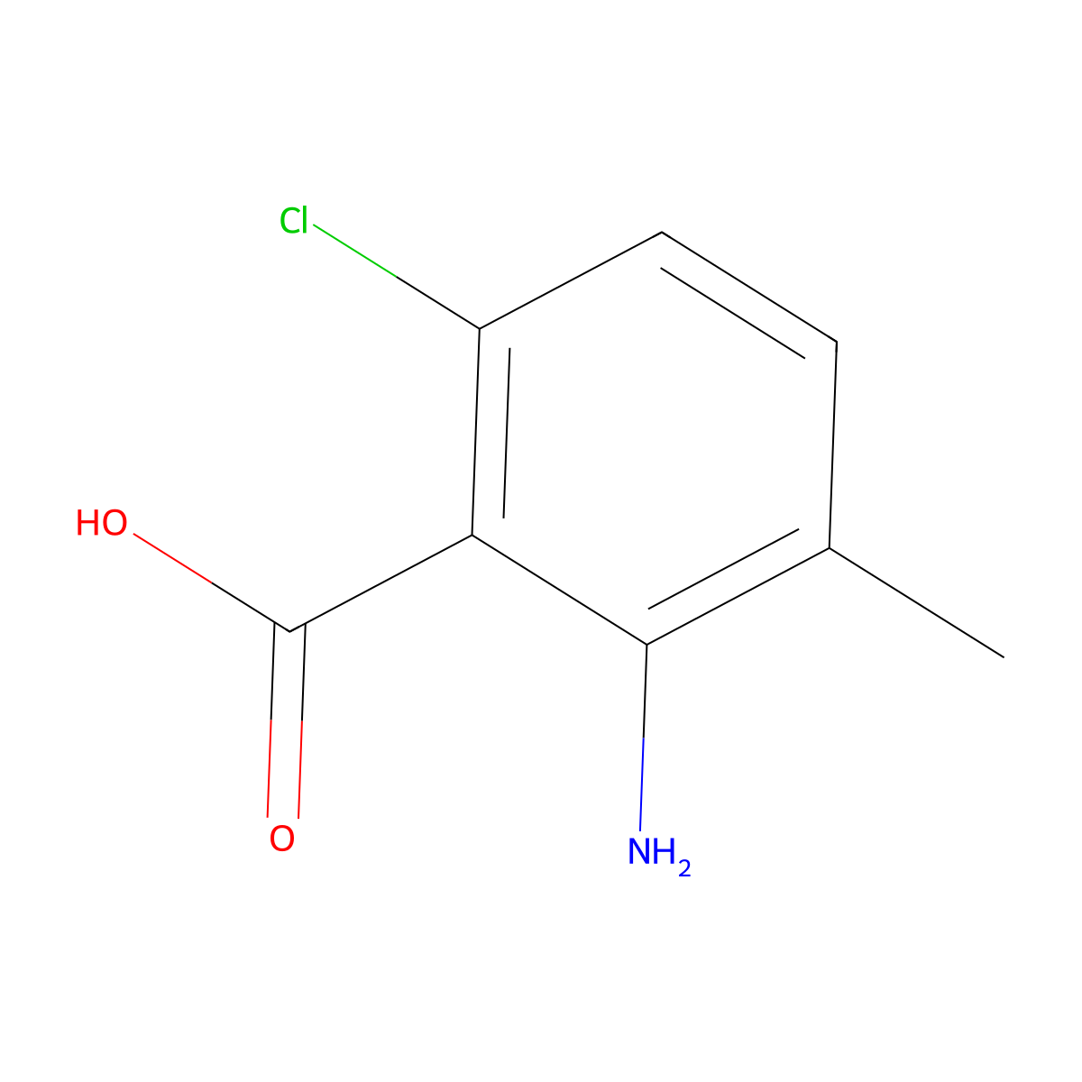 2-Amino-6-chloro-3-methylbenzoic acid molecular structure, CAS 857005-81-3