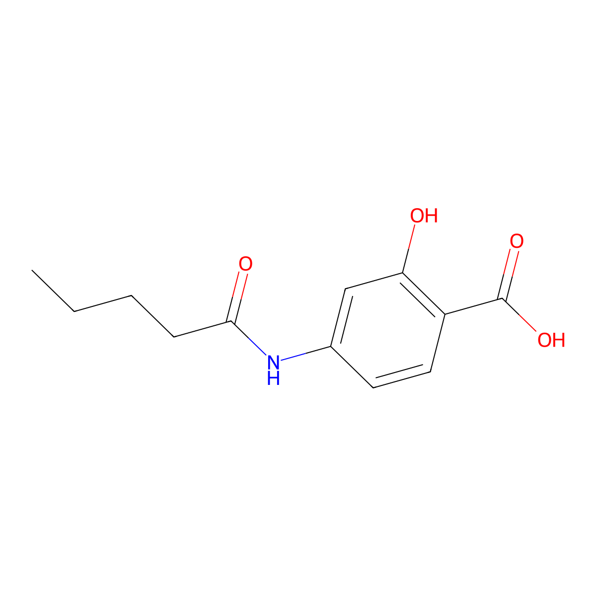 2-Hydroxy-4-(pentanoylamino)benzoic acid molecular structure, CAS 857018-11-2