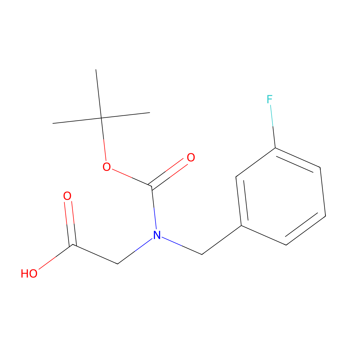 2-[(3-Fluorophenyl)methyl-[(2-methylpropan-2-yl)oxycarbonyl]amino]acetic acid molecular structure, CAS 857025-98-0