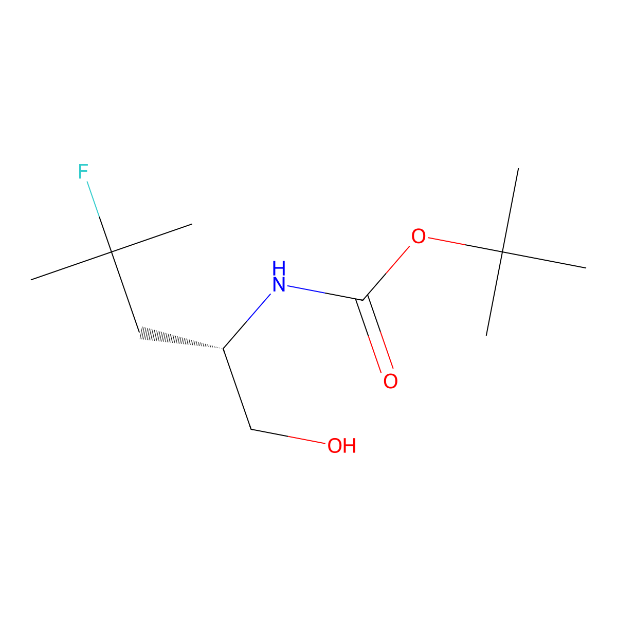 (S)-Tert-butyl (4-fluoro-1-hydroxy-4-methylpentan-2-YL)carbamate molecular structure, CAS 857026-02-9