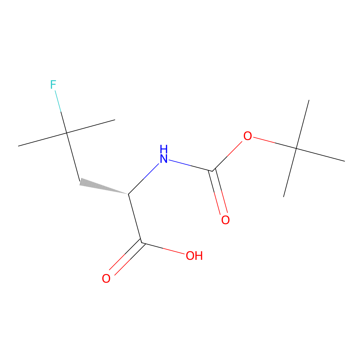 (S)-2-((Tert-butoxycarbonyl)amino)-4-fluoro-4-methylpentanoic acid molecular structure, CAS 857026-03-0