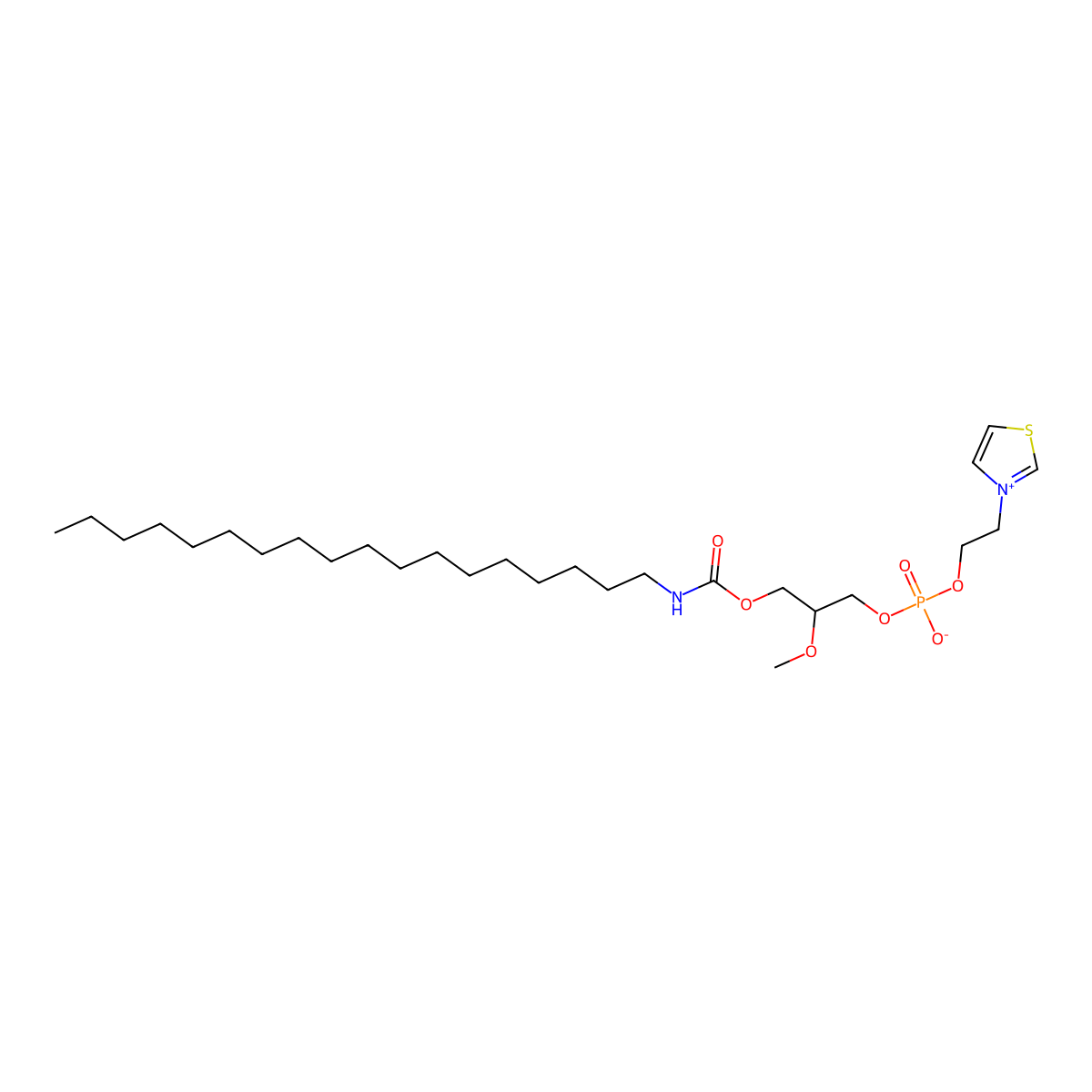 3-(N-n-Octadecylcarbamoyloxy)-2-methoxypropyl-2-thiazolinium ethyl phosphate molecular structure, CAS 85703-73-7