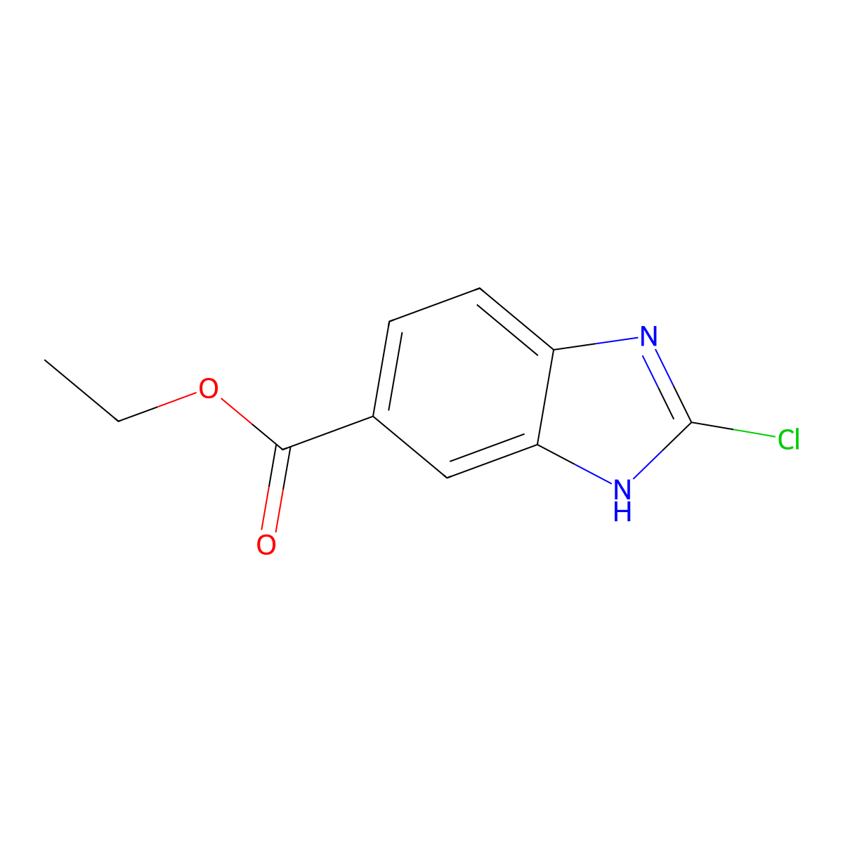 Ethyl 2-chloro-1H-benzo[D]imidazole-6-carboxylate molecular structure, CAS 857035-29-1