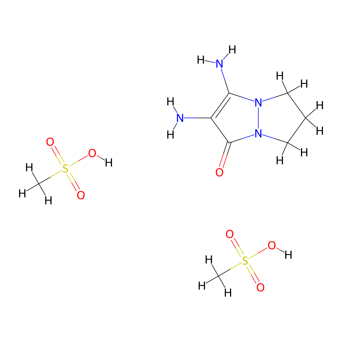 2,3-Diaminodihydropyrazolo pyrazolone dimethosulfonate molecular structure, CAS 857035-95-1