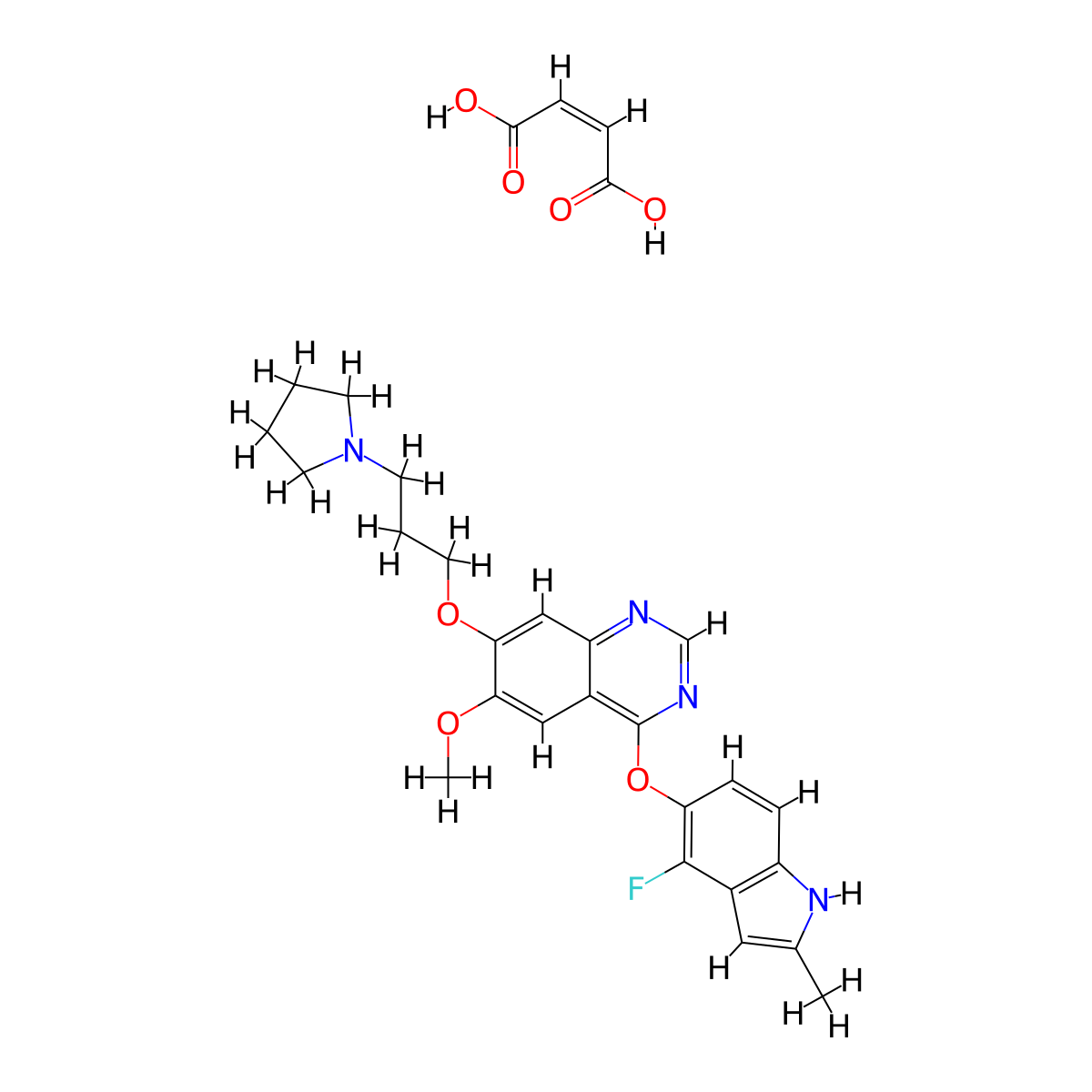 Cediranib Maleate molecular structure, CAS 857036-77-2